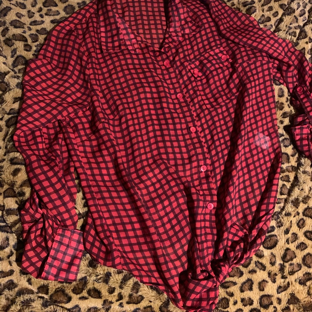 Red and black blouse